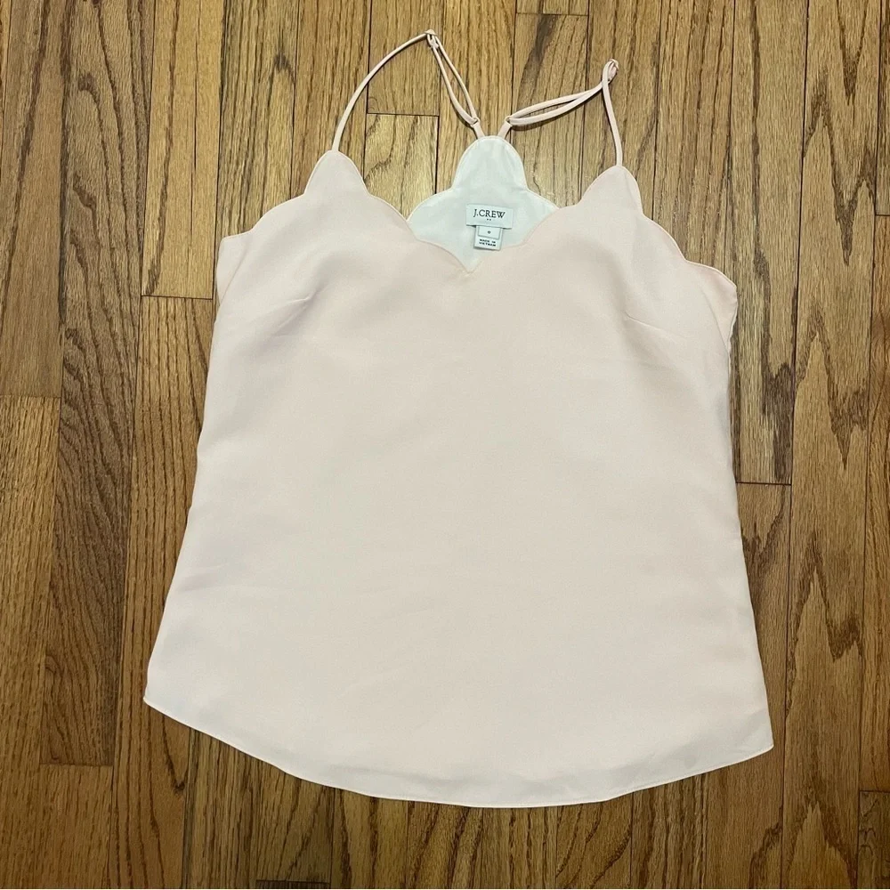 Women’s J. Crew light pink scalloped tank top, size 0
